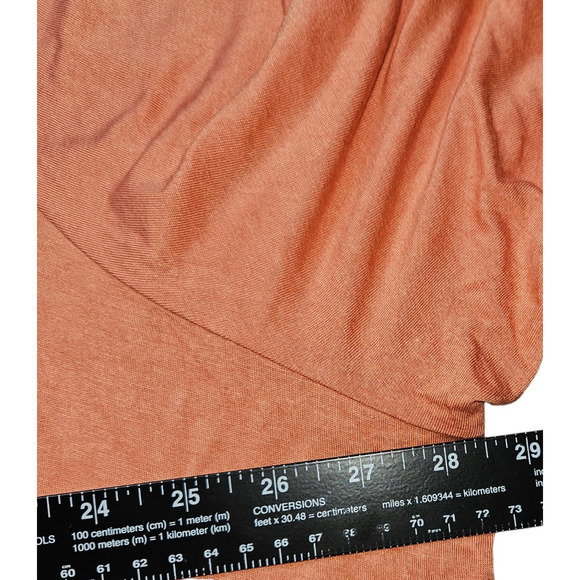 LOGO Lori Goldstein 3X Cardigan Orange Sheer Hem Asymmetrical Drape Lagenlook - Picture 14 of 16